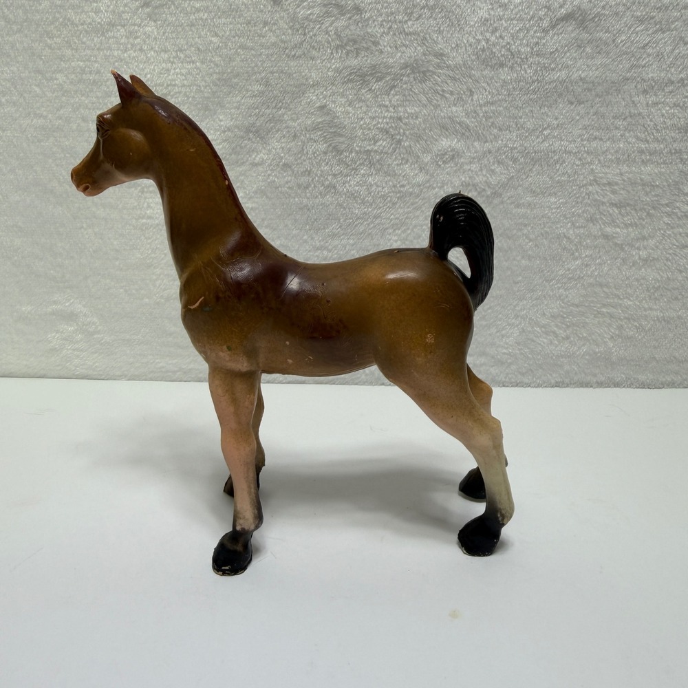 Imperial Toy Company Brown Horse Foal Figurine Vintage Plastic Pony 5.5in